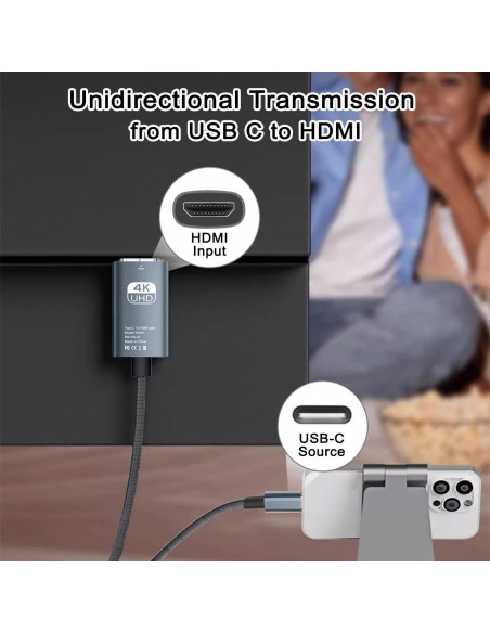Cable USB C a HDMI 1.83m KEJOG 4K 60Hz Alta Velocidad