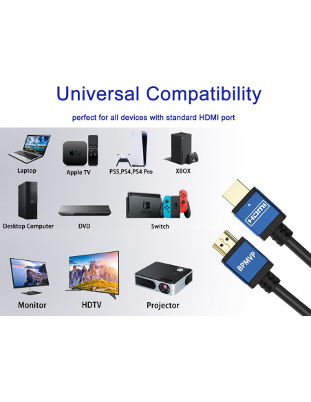 Cable HDMI UPWISH 4K 15 pies (4.57m) Alta Velocidad 18Gbps Cable HDMI UPWISH 4K 15 pies (4.57m) Alta Velocidad 18Gbps