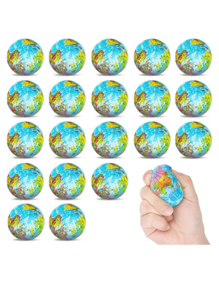Paquete de 20 Mini Pelotas Antiestrés Globo Atiloy 5.08 cm