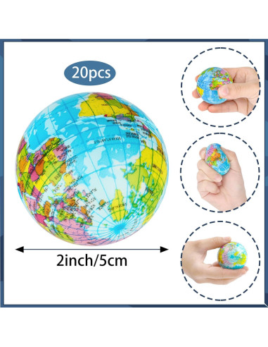 Paquete de 20 Mini Pelotas Antiestrés Globo Atiloy 5.08 cm