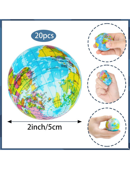 Paquete de 20 Mini Pelotas Antiestrés Globo Atiloy 5.08 cm