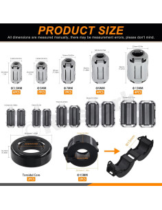 Kit de 32 Núcleos de Anillo de Ferrita Gris Rustark 2