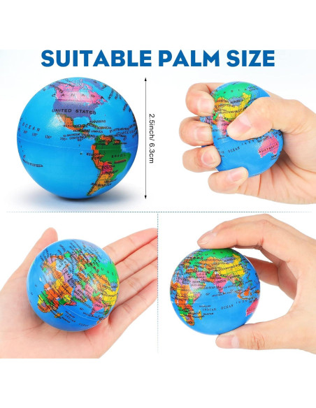 Paquete de 60 Pelotas de Estrés Vinsot Mini Globo 6.3 cm