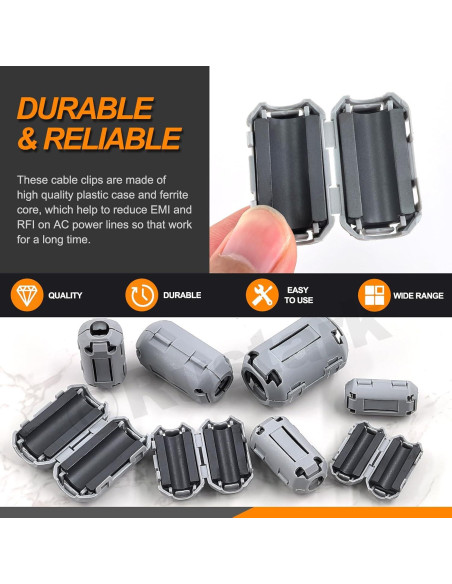 Kit de 32 Núcleos de Anillo de Ferrita Gris Rustark