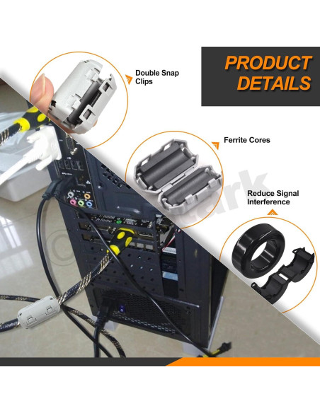 Kit de 32 Núcleos de Anillo de Ferrita Gris Rustark