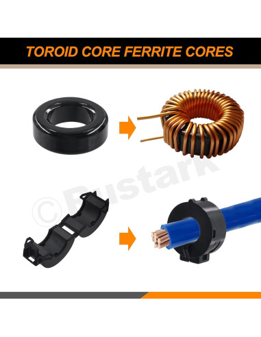 Kit de 32 Núcleos de Anillo de Ferrita Gris Rustark