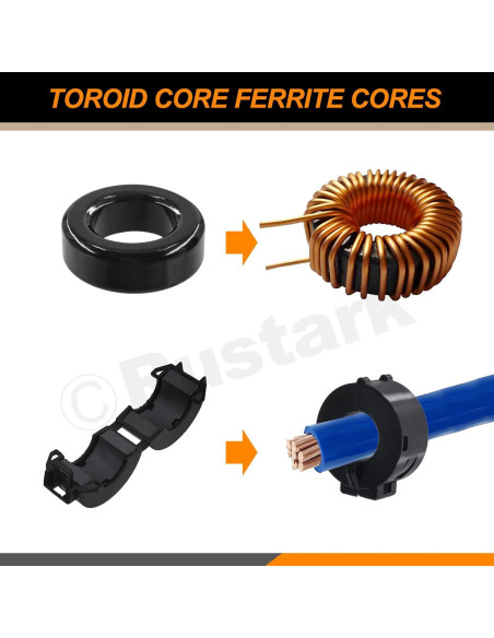 Kit de 32 Núcleos de Anillo de Ferrita Gris Rustark