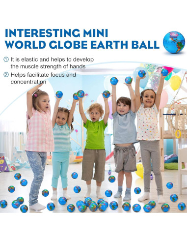 Paquete de 60 Pelotas de Estrés Vinsot Mini Globo 6.3 cm