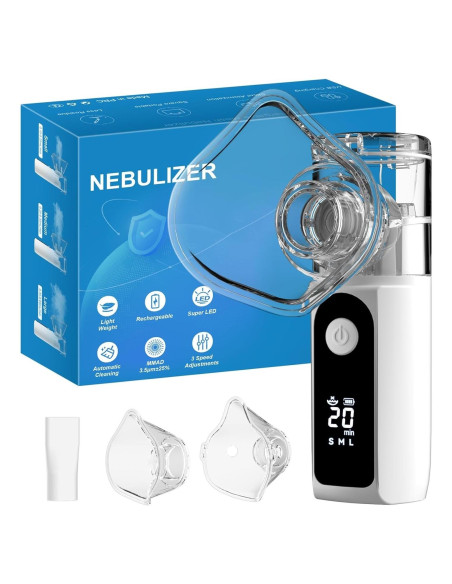 Nebulizador Portátil MIKISS para Adultos y Niños, 3 Modos, Auto-Limpieza