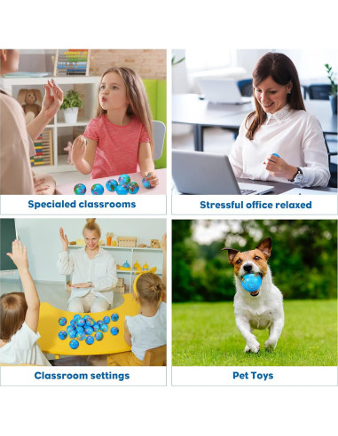 Paquete de 60 Pelotas de Estrés Vinsot Mini Globo 6.3 cm