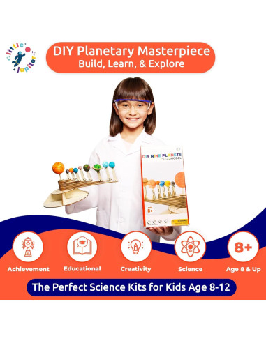 Kit de Sistema Solar DIY Little Jupiter - 9 Planetas para Niños 8-12 Años