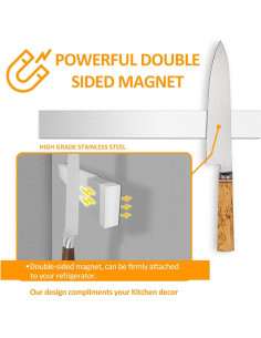 Soporte Magnético de Acero Inoxidable para Cuchillos 40cm 2