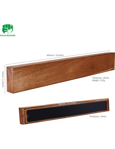 Barra Magnética de Madera 40.64 cm FULLHI Soporte de Cuchillos