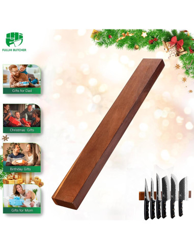 Barra Magnética de Madera 40.64 cm FULLHI Soporte de Cuchillos