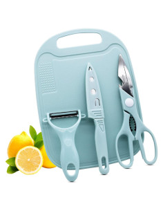 Juego de tablas de cortar Magicorange 4 piezas portátil azul