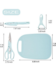 Juego de tablas de cortar Magicorange 4 piezas portátil azul 2