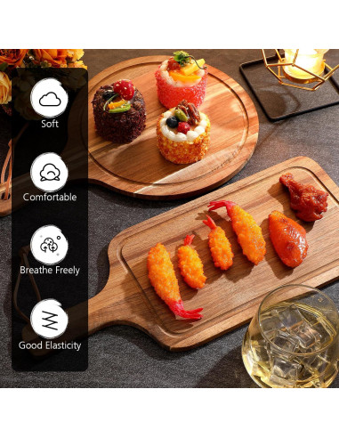 Juego de Tablas de Cortar de Madera de Acacia Kathfly - 3 Piezas
