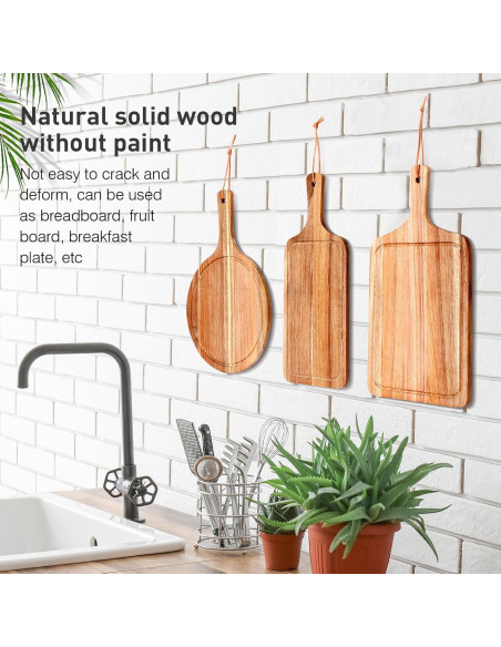 Juego de Tablas de Cortar de Madera de Acacia Kathfly - 3 Piezas