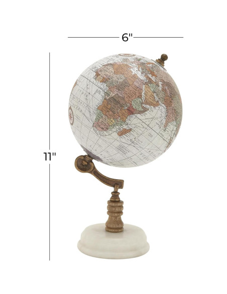 Globo Decorativo de Papel Deco 79 con Base de Madera, Blanco