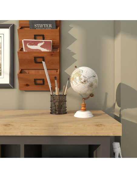 Globo Decorativo de Papel Deco 79 con Base de Madera, Blanco