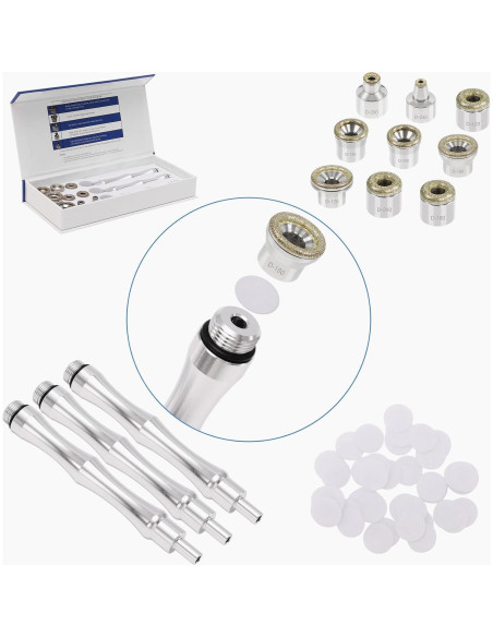 Cabezas de Diamante Bemoauty para Dermabrasión - 9 Consejos + 3 Varitas + 200 Filtros