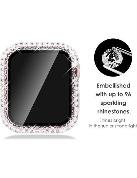 Funda Brillante KADES para Apple Watch 44mm con Protector