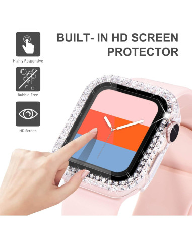 Funda Brillante KADES para Apple Watch 44mm con Protector