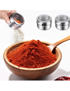 Tarros de Especias Magnéticos Acero Inoxidable 12 pcs Plata 2