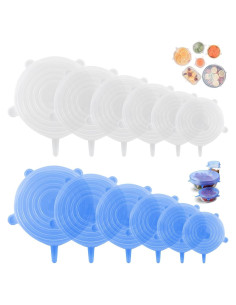 Tapas de Silicona Reutilizables Smrtcol - 12 Tamaños Flexibles