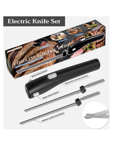 Cuchillo Eléctrico Inalámbrico Pratuor PR-BBD03 15.24 cm