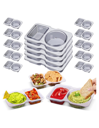 15 Sets Contenedores Reutilizables Doble Compartimento Evmliy