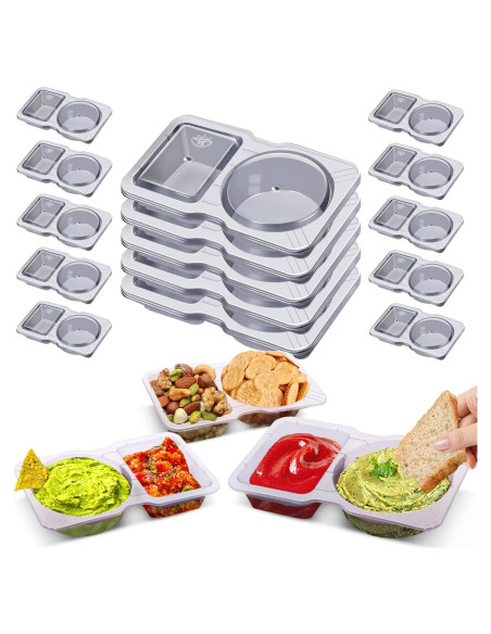 15 Sets Contenedores Reutilizables Doble Compartimento Evmliy