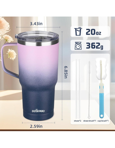 Taza de Café Aislada GUDEMAO 20 oz Cerámica Doble Pared