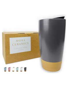 Taza de Viaje Mora Cerámica Doble Pared 414 ml Aislada