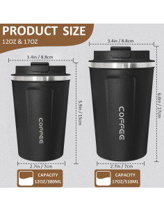 Paquete de 4 Tazas de Café Aisladas 500ml ATZNZIK Multicolor 2