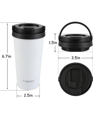Taza de Café Aislada Funkrin 18oz Doble Pared Antifugas