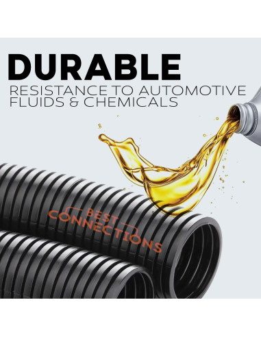 Tubo Convoluto Flex-Guard 3 Piezas 6.1m Negro MEJORES CONEXIONES