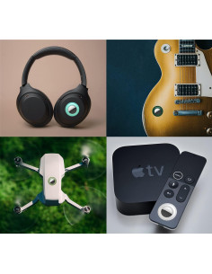 Funda de Silicona Autoadhesiva Xmada para AirTag - 2 Piezas Negra 2