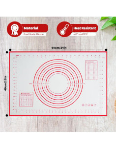 Alfombrilla de Hornear de Silicona Sifniea 60 x 40 cm Antiadherente 2