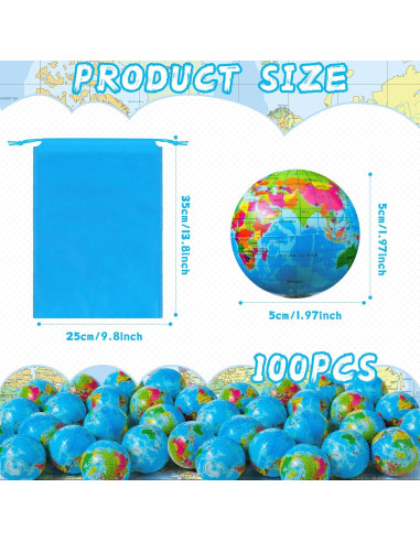 HyDren 100 Mini Pelotas Antiestrés Globo 5 cm para Alivio