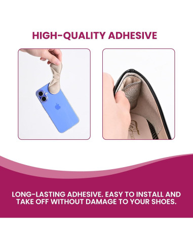 Cojines para Talones Bukihome - 4 Pares Beige Antideslizantes