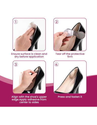 Cojines para Talones Bukihome - 4 Pares Beige Antideslizantes