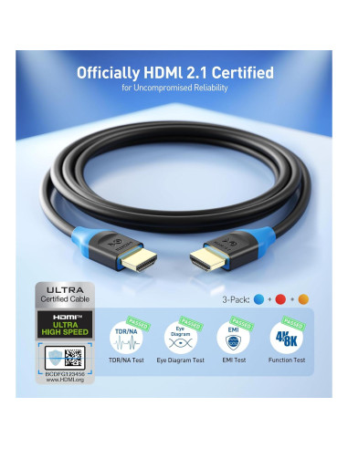 Cable HDMI 8K Cable Matters 3-Pack 0.3m 48Gbps HDR