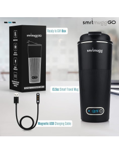Taza de Café Calentada SmrtMugg Go v2 380 ml Negra 2