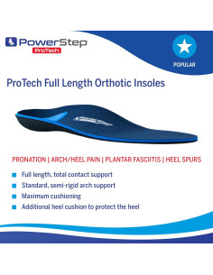 Plantillas Ortopédicas PowerStep ProTech Longitud Completa - Alivio Fascitis Plantar 2