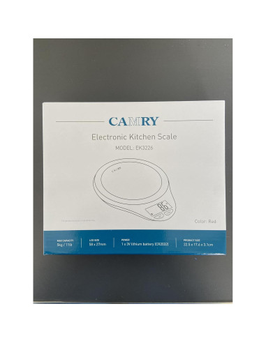 Báscula de Cocina Digital NUTRI FIT Acero Inoxidable 5kg Rojo