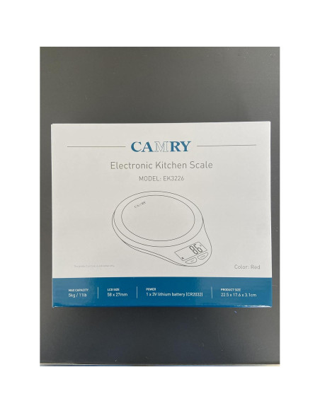 Báscula de Cocina Digital NUTRI FIT Acero Inoxidable 5kg Rojo