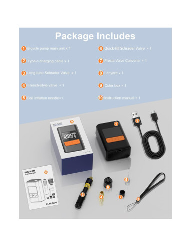 Bomba de Bicicleta Eléctrica UAGUBSH Mini 150 PSI Portátil