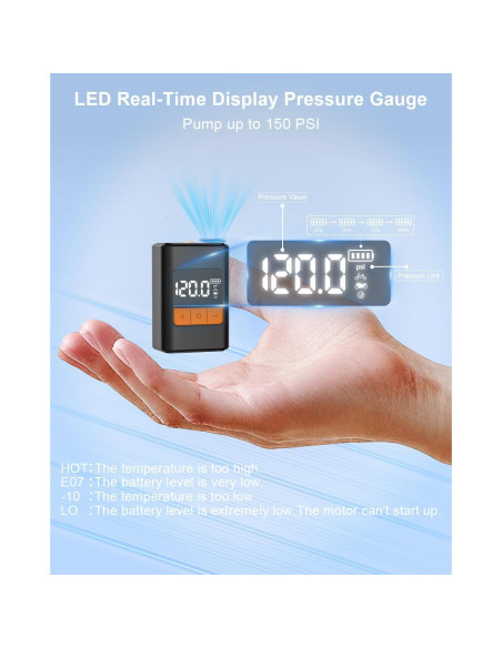 Bomba de Bicicleta Eléctrica UAGUBSH Mini 150 PSI Portátil