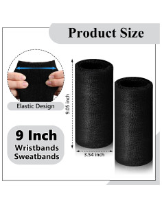 Muñequera de Sudor MSHUNKEJI 23x9 cm Negra Unisex 2
